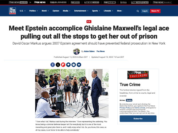 Fox News headline for August 13, 2025